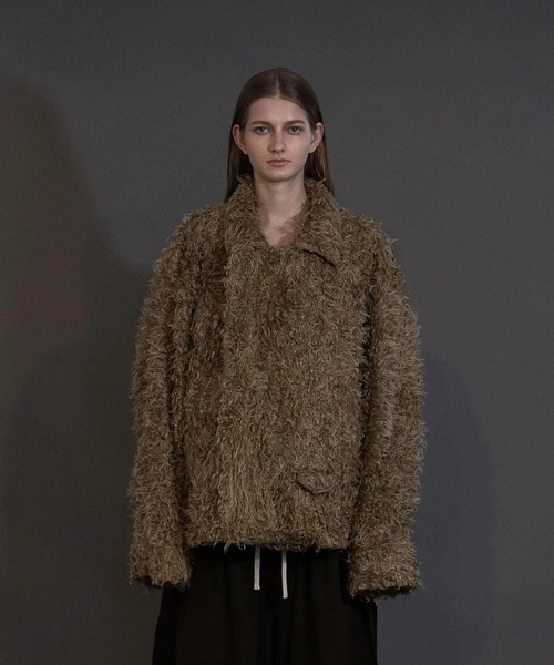 my beautiful landlet(マイビューティフルランドレット)の「【my beautiful landlet】 SHAGGY RIDERS JACKET(ライダースジャケット・メンズ・グレー/ブラック/ベージュ/オレンジ・0/1)」の3枚目の写真