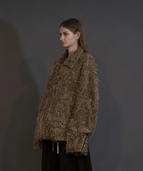 my beautiful landlet(マイビューティフルランドレット)の「【my beautiful landlet】 SHAGGY RIDERS JACKET(ライダースジャケット・メンズ・グレー/ブラック/ベージュ/オレンジ・0/1)」の5枚目の写真