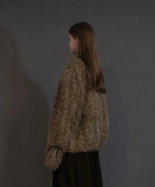 my beautiful landlet(マイビューティフルランドレット)の「【my beautiful landlet】 SHAGGY RIDERS JACKET(ライダースジャケット・メンズ・グレー/ブラック/ベージュ/オレンジ・0/1)」の6枚目の写真