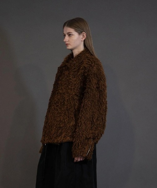 my beautiful landlet(マイビューティフルランドレット)の「【my beautiful landlet】 SHAGGY RIDERS JACKET(ライダースジャケット・メンズ・グレー/ブラック/ベージュ/オレンジ・0/1)」の8枚目の写真