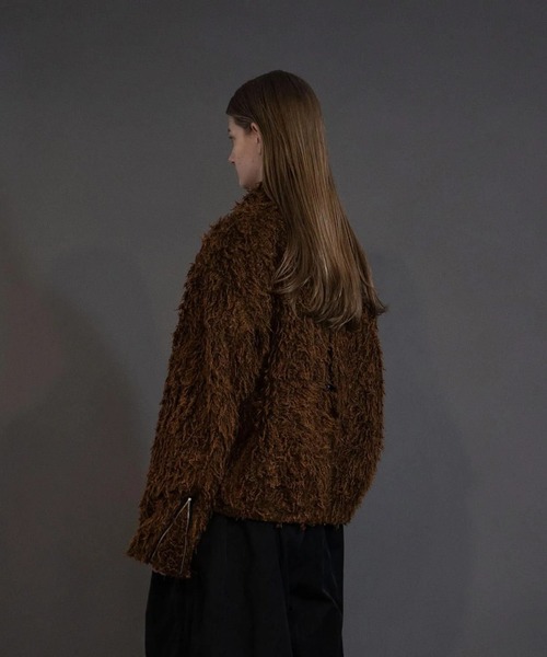 my beautiful landlet(マイビューティフルランドレット)の「【my beautiful landlet】 SHAGGY RIDERS JACKET(ライダースジャケット・メンズ・グレー/ブラック/ベージュ/オレンジ・0/1)」の9枚目の写真