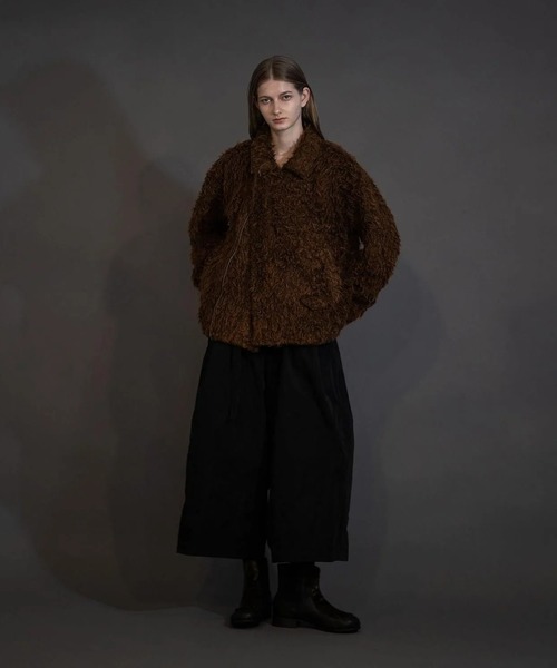 my beautiful landlet(マイビューティフルランドレット)の「【my beautiful landlet】 SHAGGY RIDERS JACKET(ライダースジャケット・メンズ・グレー/ブラック/ベージュ/オレンジ・0/1)」の10枚目の写真