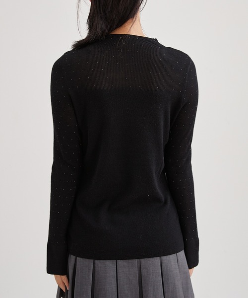 Lace Ladies(レースレディース)の「オフネック スパンコール リブミックス ニット プルオーバー(ニット/セーター・レディース・グレー/ブラック/アイボリー・FREE)」の9枚目の写真