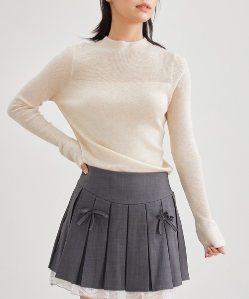 Lace Ladies(レースレディース)の「オフネック スパンコール リブミックス ニット プルオーバー(ニット/セーター・レディース・グレー/ブラック/アイボリー・FREE)」の16枚目の写真