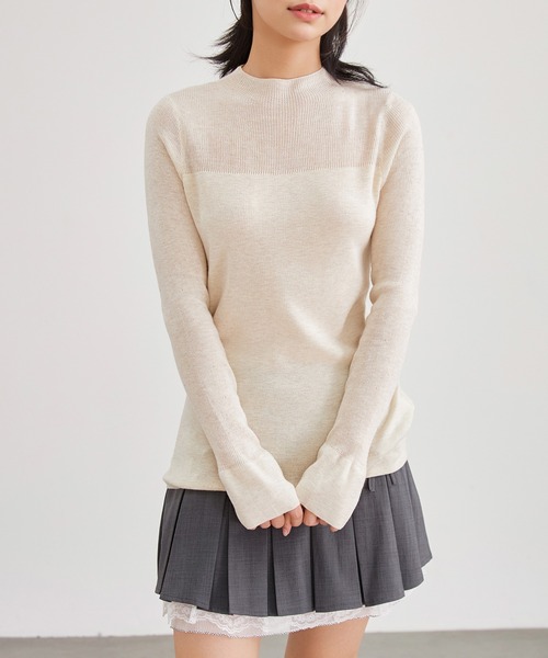 Lace Ladies(レースレディース)の「オフネック スパンコール リブミックス ニット プルオーバー(ニット/セーター・レディース・グレー/ブラック/アイボリー・FREE)」の19枚目の写真