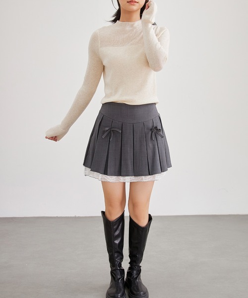 Lace Ladies(レースレディース)の「オフネック スパンコール リブミックス ニット プルオーバー(ニット/セーター・レディース・グレー/ブラック/アイボリー・FREE)」の21枚目の写真