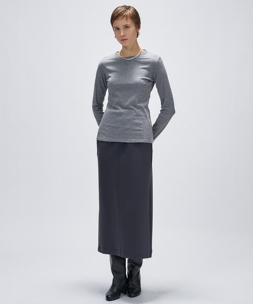 cloenc（クロエンス）の「【手洗い可】ウール混クルーネックプルオーバー（Tシャツ/カットソー・レディース・グレー系4/ブラック/ベージュ系8/オフホワイト・02）」の16枚目の写真