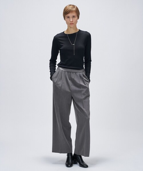 cloenc（クロエンス）の「【手洗い可】ウール混クルーネックプルオーバー（Tシャツ/カットソー・レディース・グレー系4/ブラック/ベージュ系8/オフホワイト・02）」の21枚目の写真
