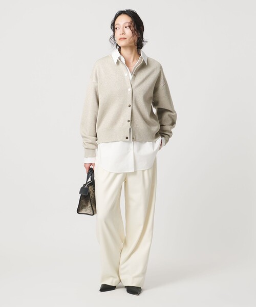 ラメ ニット スウェット カーディガン ‐ウォッシャブル‐（カーディガン