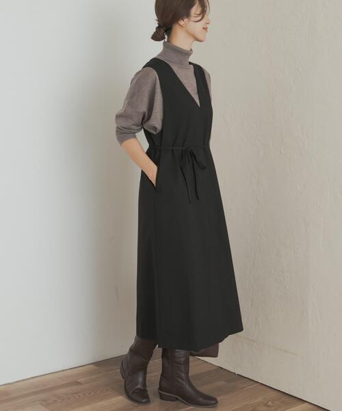 URBAN RESEARCH DOORS（アーバンリサーチドアーズ）の「『UR TECH』ツイルフレアジャンパースカート（ワンピース・レディース・チェック/ブラック・MEDIUM）」の19枚目の写真