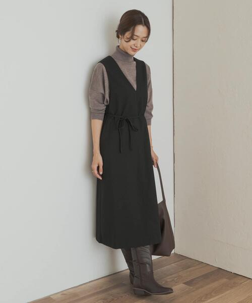 URBAN RESEARCH DOORS（アーバンリサーチドアーズ）の「『UR TECH』ツイルフレアジャンパースカート（ワンピース・レディース・チェック/ブラック・MEDIUM）」の21枚目の写真