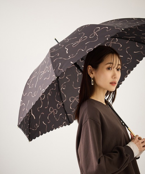 Wpc.（ダブリュピーシー）の「【Wpc.】【晴雨兼用】ハートリボン長傘（長傘・レディース・ピンク/ブラウン/ホワイト系その他・FREE）」の2枚目の写真