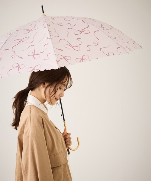 Wpc.】【晴雨兼用】ハートリボン長傘（長傘）｜Wpc.（ダブリュピーシー