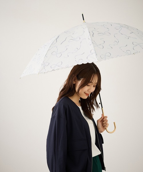 Wpc.（ダブリュピーシー）の「【Wpc.】【晴雨兼用】ハートリボン長傘（長傘・レディース・ピンク/ブラウン/ホワイト系その他・FREE）」の4枚目の写真