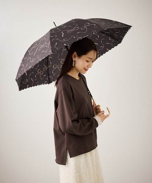 Wpc.（ダブリュピーシー）の「【Wpc.】【晴雨兼用】ハートリボン長傘（長傘・レディース・ピンク/ブラウン/ホワイト系その他・FREE）」の5枚目の写真