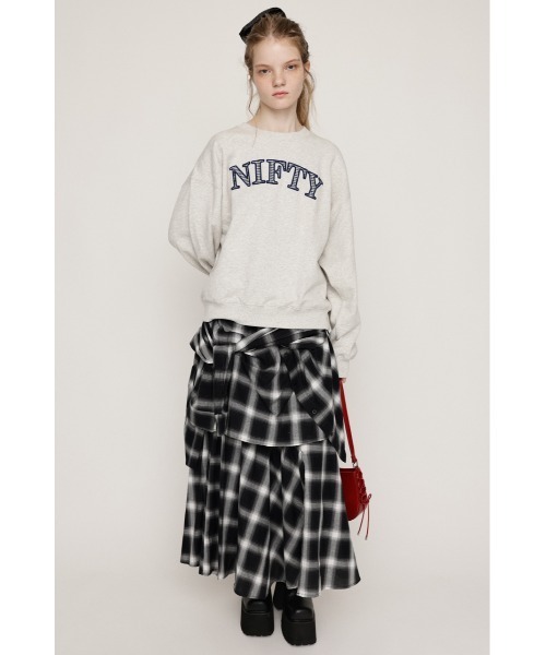 SLY(スライ)の「【再入荷】PLAID LAYERED L/SK プレイド レイヤード ロングスカート 秋服 冬服(スカート・レディース・ブラック系その他2・1/2)」の2枚目の写真
