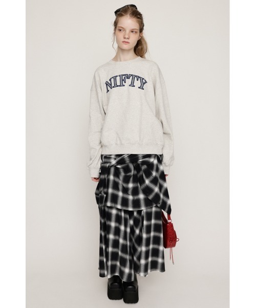 SLY(スライ)の「【再入荷】PLAID LAYERED L/SK プレイド レイヤード ロングスカート 秋服 冬服(スカート・レディース・ブラック系その他2・1/2)」の3枚目の写真