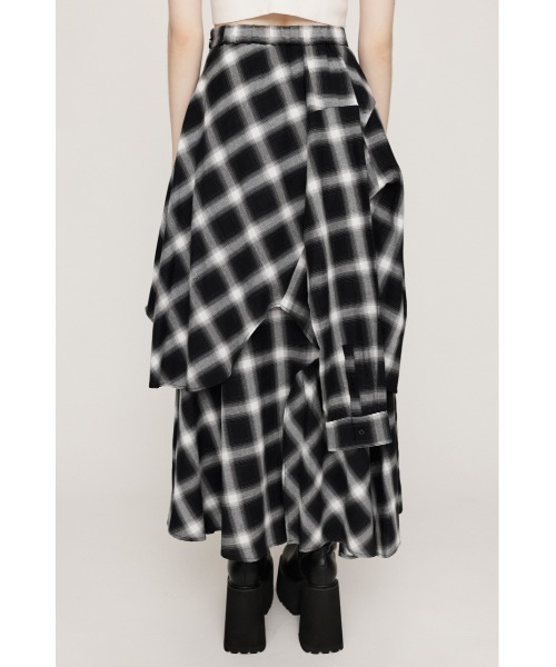 SLY(スライ)の「【再入荷】PLAID LAYERED L/SK プレイド レイヤード ロングスカート 秋服 冬服(スカート・レディース・ブラック系その他2・1/2)」の7枚目の写真