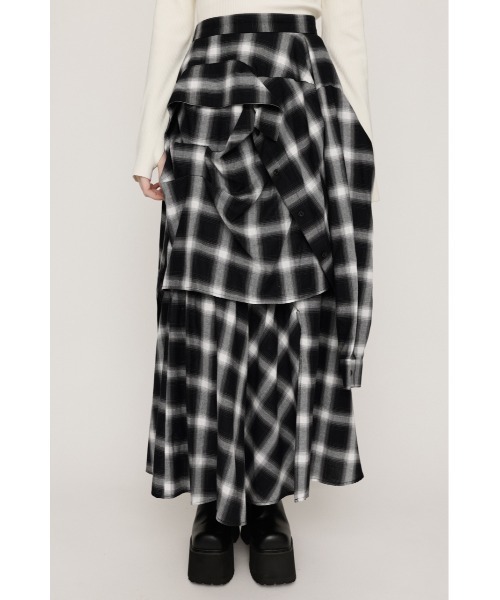 SLY(スライ)の「【再入荷】PLAID LAYERED L/SK プレイド レイヤード ロングスカート 秋服 冬服(スカート・レディース・ブラック系その他2・1/2)」の10枚目の写真