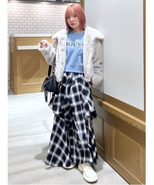 SLY(スライ)の「【再入荷】PLAID LAYERED L/SK プレイド レイヤード ロングスカート 秋服 冬服(スカート・レディース・ブラック系その他2・1/2)」の12枚目の写真