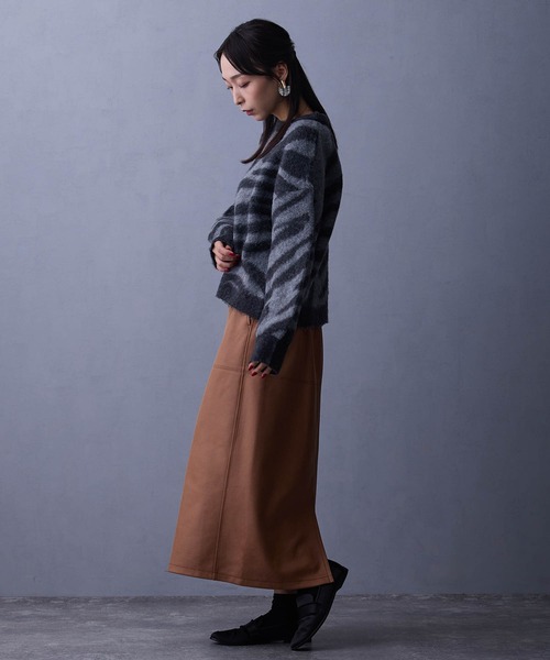 NICOLE white（ニコルホワイト）の「ジャガードニット（ニット/セーター・レディース・オフホワイト/チャコール・FREE）」の20枚目の写真