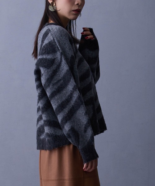 NICOLE white（ニコルホワイト）の「ジャガードニット（ニット/セーター・レディース・オフホワイト/チャコール・FREE）」の21枚目の写真