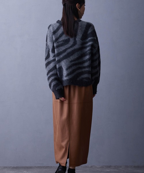 NICOLE white（ニコルホワイト）の「ジャガードニット（ニット/セーター・レディース・オフホワイト/チャコール・FREE）」の22枚目の写真