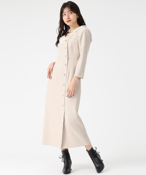 31 Sons de mode（トランテアン　ソン　ドゥ　モード）の「2025秋冬新作 レースフリルワンピース（ワンピース・レディース・ベージュ/ネイビー/ブラウン・S/M）」の9枚目の写真