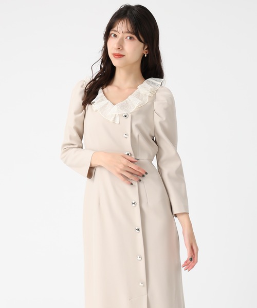 31 Sons de mode（トランテアン　ソン　ドゥ　モード）の「2025秋冬新作 レースフリルワンピース（ワンピース・レディース・ベージュ/ネイビー/ブラウン・S/M）」の13枚目の写真