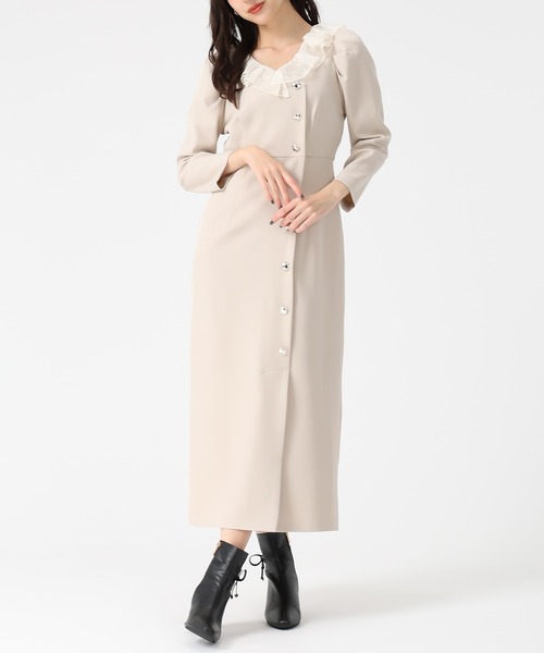 31 Sons de mode（トランテアン　ソン　ドゥ　モード）の「2025秋冬新作 レースフリルワンピース（ワンピース・レディース・ベージュ/ネイビー/ブラウン・S/M）」の10枚目の写真