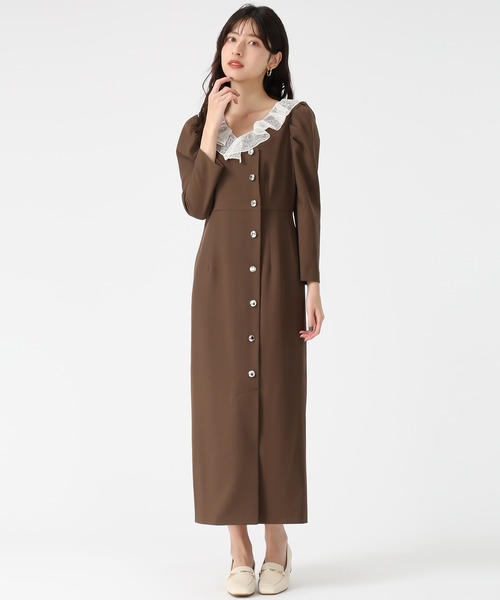 31 Sons de mode（トランテアン　ソン　ドゥ　モード）の「2025秋冬新作 レースフリルワンピース（ワンピース・レディース・ベージュ/ネイビー/ブラウン・S/M）」の11枚目の写真