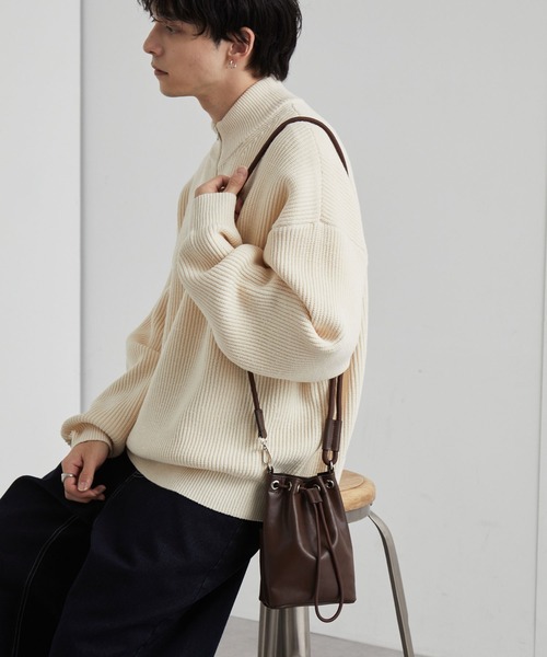 レザー 巾着 ミニ ショルダーバッグ MONO-MART│MONO-MART [モノマート