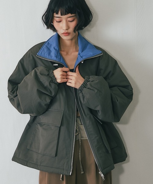 ANOTHER S（アナザーエス）の「襟バイカラーダブルファスナー中綿