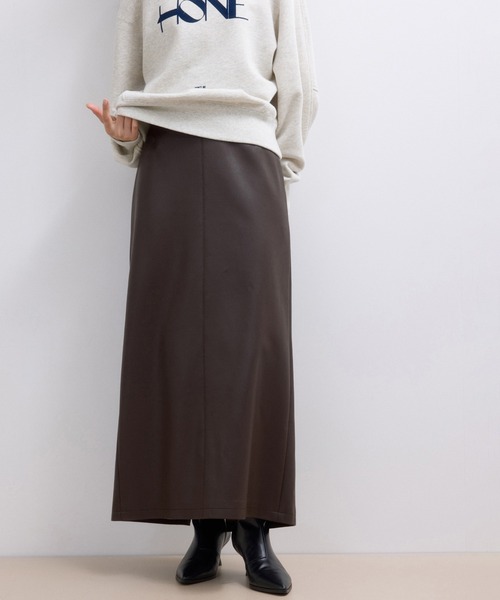 WEB限定】シンセティックレザータイトスカート（スカート）｜ADAM ET