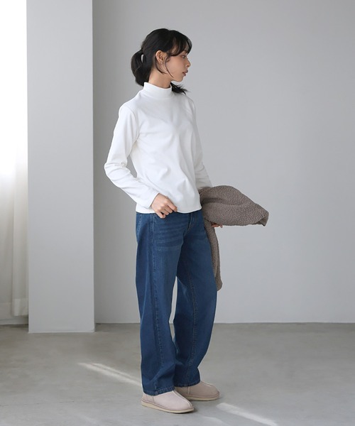itto...(イット)の「デニムカーヴィーパンツ(デニムパンツ・レディース・ネイビー/ブルー/ワンウォッシュ・M/L)」の20枚目の写真
