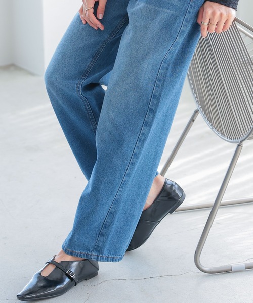 itto...(イット)の「デニムカーヴィーパンツ(デニムパンツ・レディース・ネイビー/ブルー/ワンウォッシュ・M/L)」の13枚目の写真