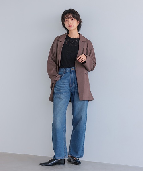 itto...(イット)の「デニムカーヴィーパンツ(デニムパンツ・レディース・ネイビー/ブルー/ワンウォッシュ・M/L)」の14枚目の写真