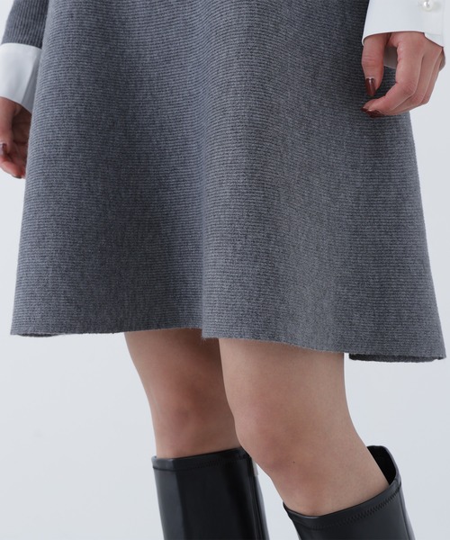 NATURAL BEAUTY BASIC（ナチュラルビューティーベーシック）の「◇シャツカラーミニニットワンピース（ワンピース・レディース・ダークブラウン/グレー/グレイッシュベージュ・MEDIUM/P/S）」の15枚目の写真