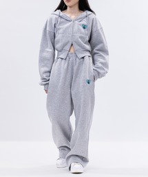 【a-r】〔RedCapGirl/レッドキャップガール〕ハートエンブロイダリー ショートダブルジップパーカー&スウェットパンツ セットアップ ルームウェア