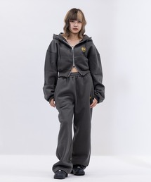 Red Cap Girl（レッドキャプガール）の「【a-r】〔RedCapGirl/レッドキャップガール〕ハートエンブロイダリー ショートダブルジップパーカー＆スウェットパンツ セットアップ ルームウェア（ルームウェア/パジャマ）」