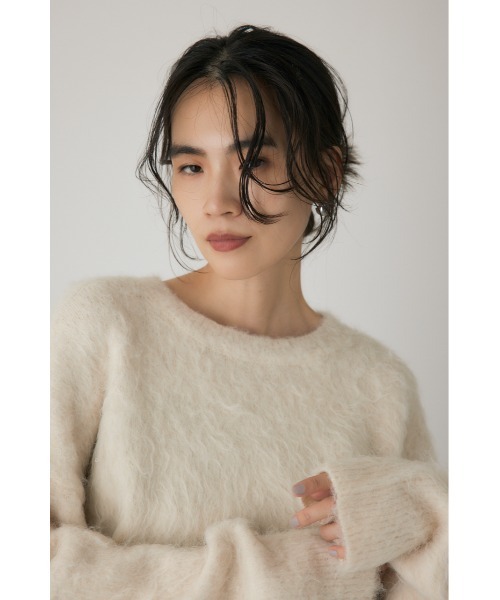 crie conforto（クリーコンフォルト）の「シャギープルオーバー　ニット / 長袖 / 冬服（ニット/セーター・レディース・グレー/オフホワイト/ピンク・FREE）」の21枚目の写真