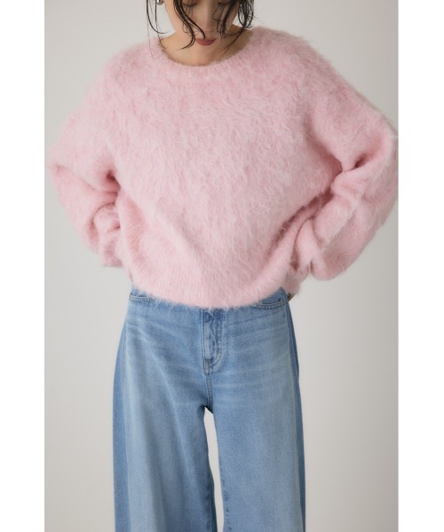 crie conforto（クリーコンフォルト）の「シャギープルオーバー　ニット / 長袖 / 冬服（ニット/セーター・レディース・グレー/オフホワイト/ピンク・FREE）」の7枚目の写真