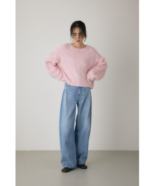 crie conforto（クリーコンフォルト）の「シャギープルオーバー　ニット / 長袖 / 冬服（ニット/セーター・レディース・グレー/オフホワイト/ピンク・FREE）」の8枚目の写真