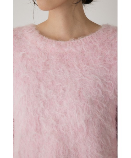 crie conforto（クリーコンフォルト）の「シャギープルオーバー　ニット / 長袖 / 冬服（ニット/セーター・レディース・グレー/オフホワイト/ピンク・FREE）」の4枚目の写真