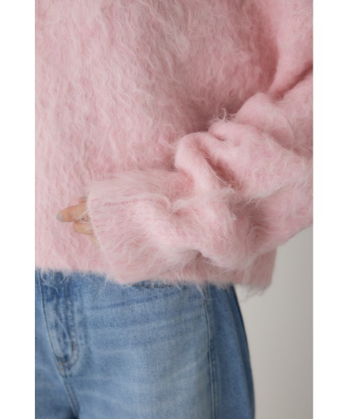 crie conforto（クリーコンフォルト）の「シャギープルオーバー　ニット / 長袖 / 冬服（ニット/セーター・レディース・グレー/オフホワイト/ピンク・FREE）」の6枚目の写真