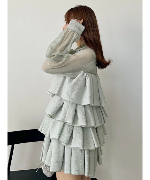 ティアードラッフルミニドレス（ドレス）｜SNIDEL（スナイデル）の