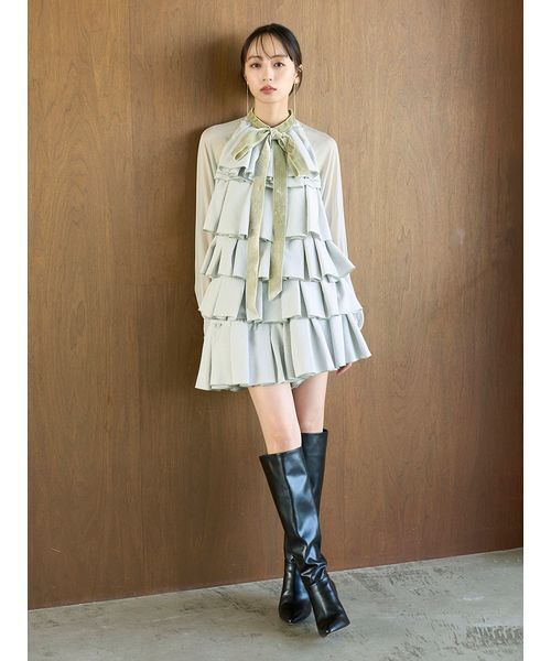 セール】ティアードラッフルミニドレス（ドレス）｜SNIDEL（スナイデル