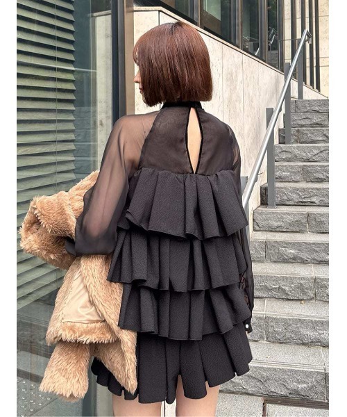 ティアードラッフルミニドレス（ドレス）｜SNIDEL（スナイデル）の