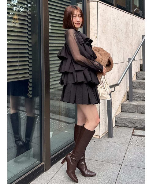 ティアードラッフルミニドレス（ドレス）｜SNIDEL（スナイデル）の