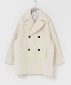 セール】ランダムウール カラーレスショートトレンチコート